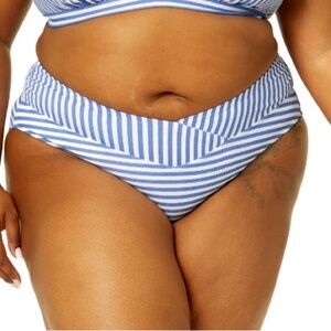Striped V-Bikini Bottoms for Plus Size Women